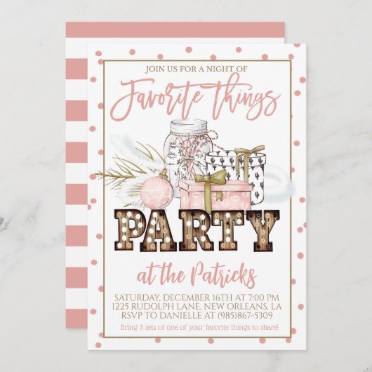 Thingsお気に入りのホリデーパーティー招待状 招待状 (正面/裏面)