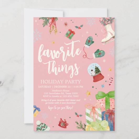 Thingsお気に入りの Holidayクリスマスパーティー 招待状 (正面)