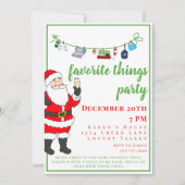 Thingsお気に入りの Holiday Party with Santa Champagne 招待状 (正面)