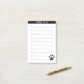 Things パーソナライズされた To Do & Cute Paw Post-It Notes ポストイット (デスク上)