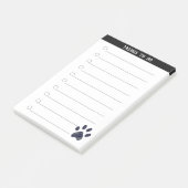 Things パーソナライズされた To Do & Cute Paw Post-It Notes ポストイット (アングル)