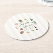 Things Gift Exchangeお気に入りのクリスマスパーティー ラウンドペーパーコースター (アングル)