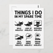 Things I Do In My Spare Time Axolotl Hobby ポストカード (正面/裏面)