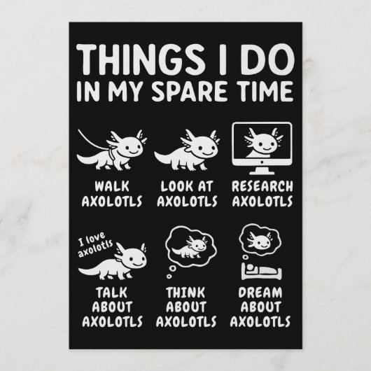 Things I Do In My Spare Time Axolotl Hobby 招待状 (正面)