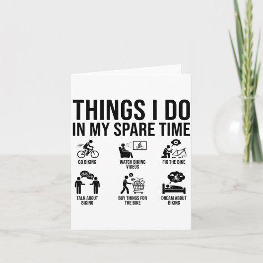 Things I Do In My Spare Time Bicycle Cycling Lover カード (正面)