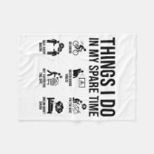 Things I Do In My Spare Time Bicycle Cycling Lover フリースブランケット (正面(横))