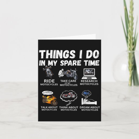 Things I Do In My Spare Time Biker Motorcycle Ride カード (正面)