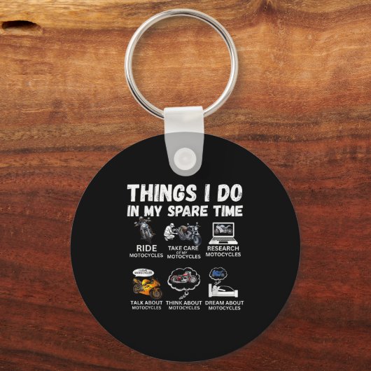 Things I Do In My Spare Time Biker Motorcycle Ride キーホルダー (正面)
