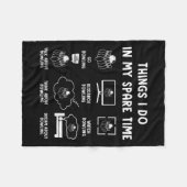 Things I Do In My Spare Time Bowling Bowler  フリースブランケット (正面(横))