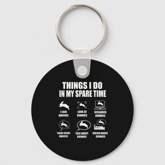 Things I Do In My Spare Time Bunnies Rabbit  キーホルダー (正面)