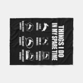 Things I Do In My Spare Time Bunnies Rabbit  フリースブランケット (正面(横))