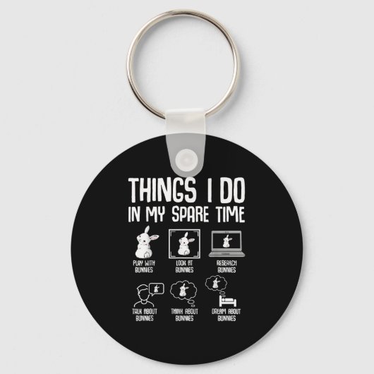 Things I Do In My Spare Time Bunny Rabbit Girls Ki キーホルダー (正面)