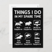 Things I Do In My Spare Time Capybara Funny シーズンポストカード (正面/裏面)