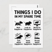 Things I Do In My Spare Time Capybara Funny Pet ポストカード (正面/裏面)