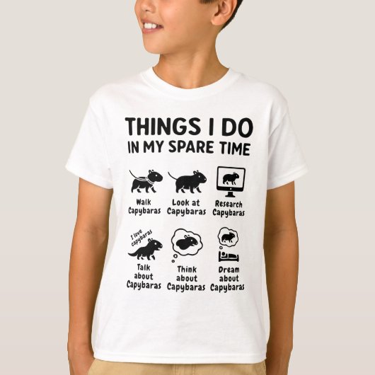 Things I Do In My Spare Time Capybara Funny Pet Tシャツ (正面)