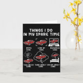 Things I Do In My Spare Time Car - Funny Cars Love カード (黄色い花)