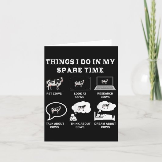 Things I Do In My Spare Time Cow Lover Farmer Cows カード (正面)
