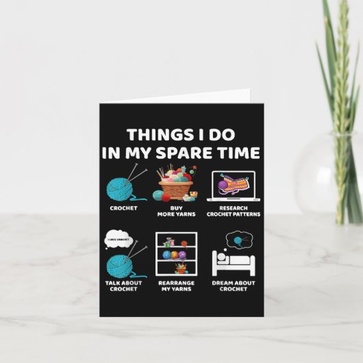 Things I Do In My Spare Time Crochet Knitting Funn カード (正面)