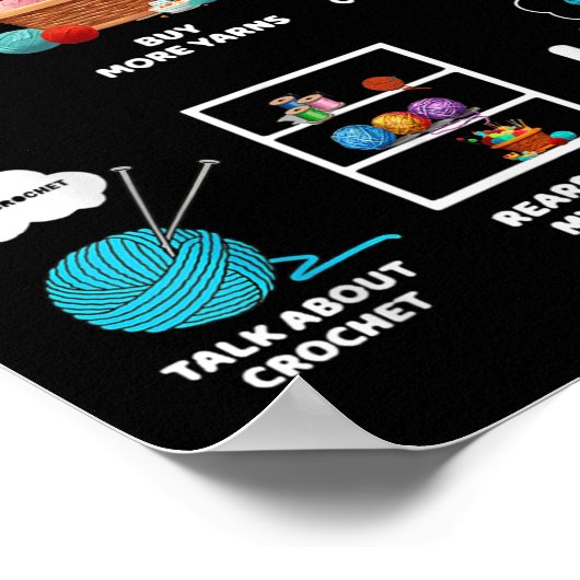 Things I Do In My Spare Time Crochet Knitting Funn ポスター (角)