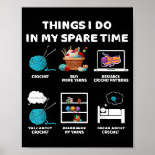 Things I Do In My Spare Time Crochet Knitting Funn ポスター (正面)