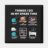 Things I Do In My Spare Time Crochet Knitting Funn マグネット (正面)