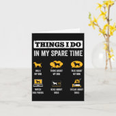 Things I Do In My Spare Time Dog Dad Funny Dogs Lo カード (黄色い花)