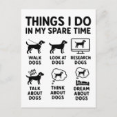 Things I Do In My Spare Time Dogs Funny ポストカード (正面)
