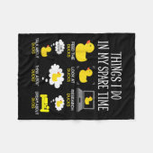 Things I Do In My Spare Time Ducks Love Cute Duck  フリースブランケット (正面(横))