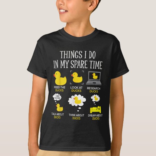 Things I Do In My Spare Time Ducks Love Cute Duck  Tシャツ (正面)