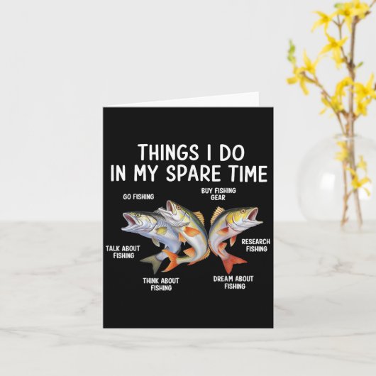 Things I Do In My Spare Time Fisherman Fishing Men カード (黄色い花)