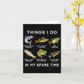 Things I Do In My Spare Time Fishing Boys Men B Fi カード (黄色い花)