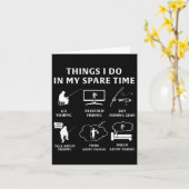 Things I Do In My Spare Time Fishing Funny  カード (黄色い花)