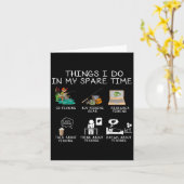 Things I Do In My Spare Time Fishing Rod Funny Fis カード (黄色い花)