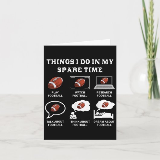 Things I Do In My Spare Time Football Lover Funny カード (正面)