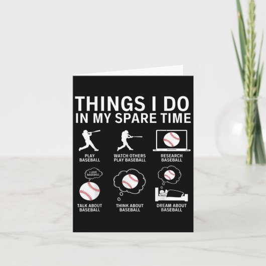 Things I Do In My Spare Time Funny Baseball Player カード (正面)