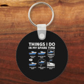 Things I Do In My Spare Time Funny Boating Boat En キーホルダー (正面)