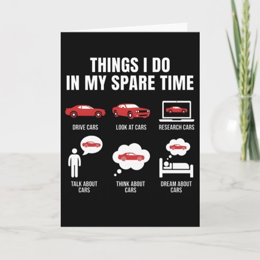 Things I Do in My Spare Time Funny Car Guy Car カード (正面)