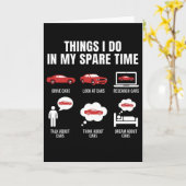 Things I Do in My Spare Time Funny Car Guy Car カード (黄色い花)