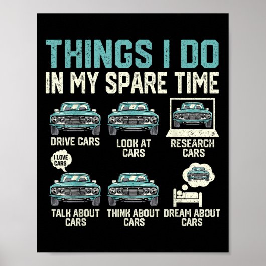 Things I Do In My Spare Time - Funny Car Lover  ポスター (正面)