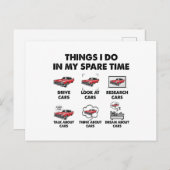 Things I Do In My Spare Time Funny Classic Cars ポストカード (正面/裏面)