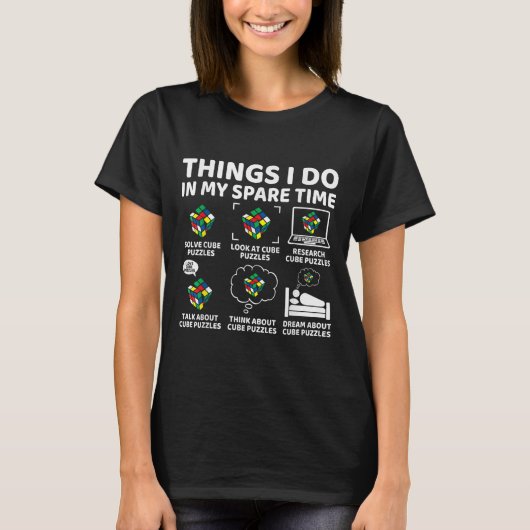 Things I Do In My Spare Time Funny Cube Puzzle Spe Tシャツ (正面)