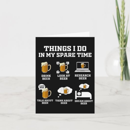 Things I Do In My Spare Time Funny Enthusiast Beer カード (正面)