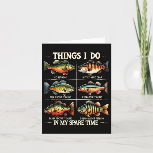 Things I Do In My Spare Time Funny Fishing Fishing カード (正面)