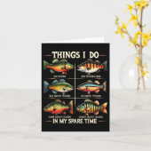 Things I Do In My Spare Time Funny Fishing Fishing カード (黄色い花)