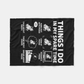 Things I Do In My Spare Time Funny Frog Lover  フリースブランケット (正面(横))