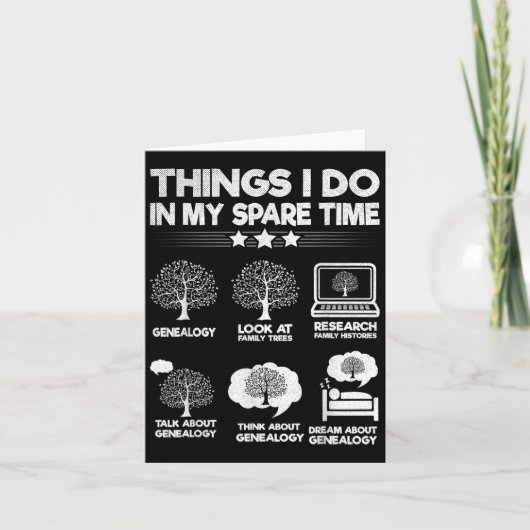 Things I Do In My Spare Time Funny Genealogy カード (正面)
