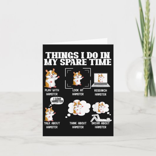 Things I Do In My Spare Time Funny Hamster Pet Lov カード (正面)