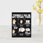 Things I Do In My Spare Time Funny Hamster Pet Lov カード (黄色い花)