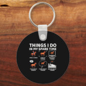 Things I Do In My Spare Time Funny Horse Lover Equ キーホルダー (正面)