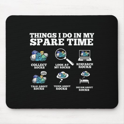 Things I Do In My Spare Time - Funny Rock Collecto マウスパッド (正面)